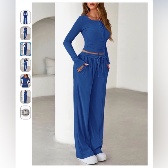 PrettyGarden Pants - Women's Blue Lounge Set